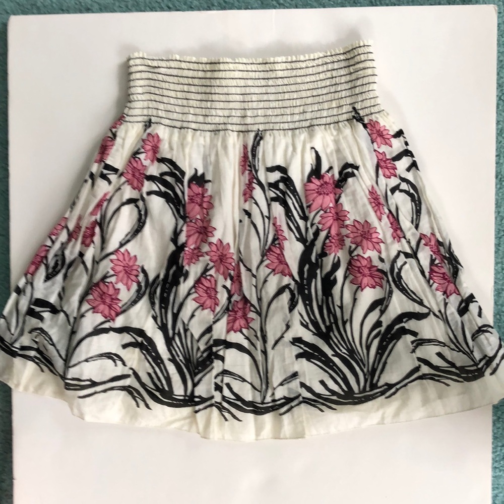 Max Studio, Ivory, Pink and Brown Floral Skirt - Picture 4 of 6